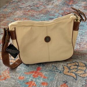 Capezio Elegant Cream and Brown Shoulder Bag